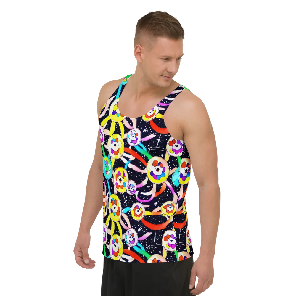 Cosmic Bloom Parade on Men's Tank Top — Left Front