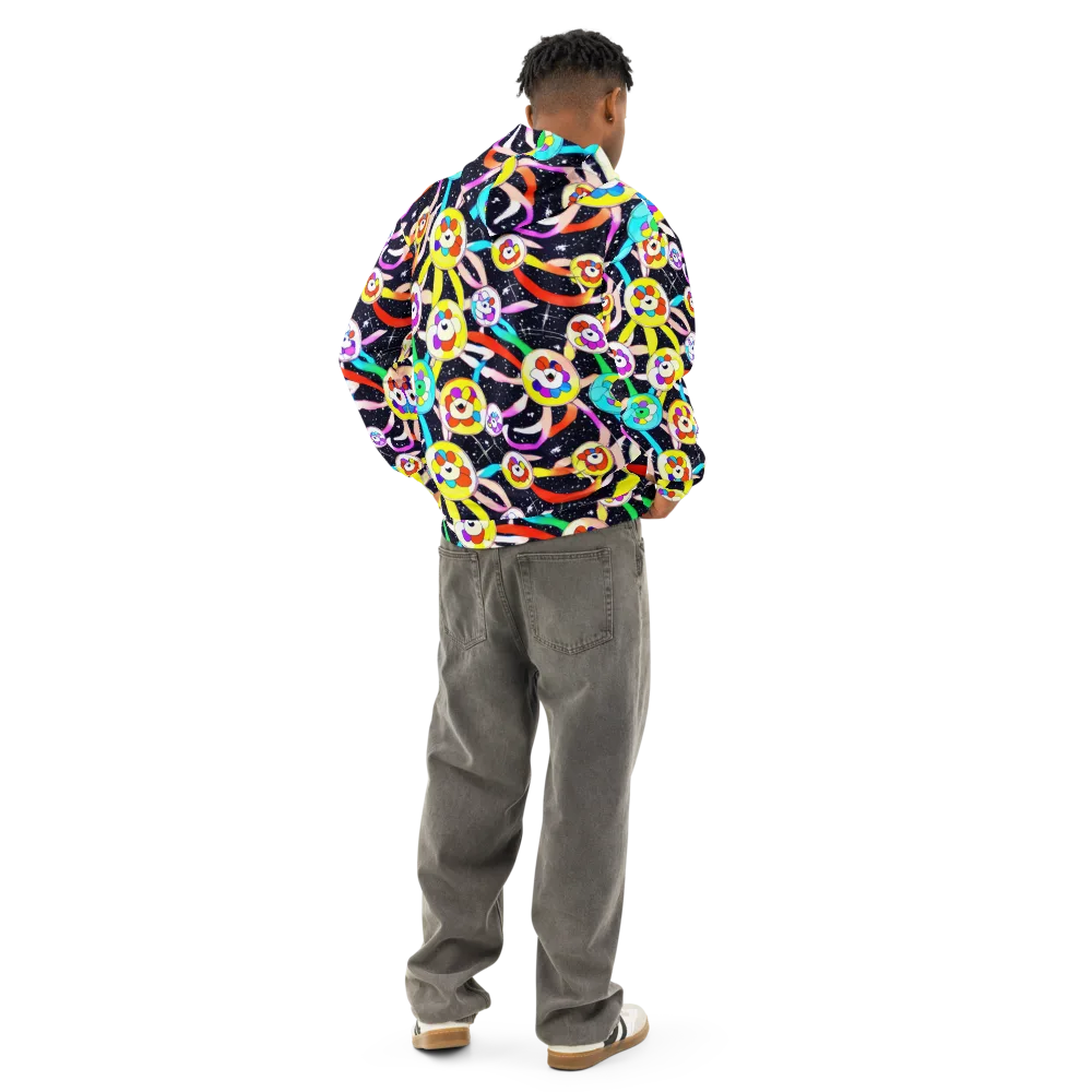 Cosmic Bloom Parade on Cotton Hoodie — Back