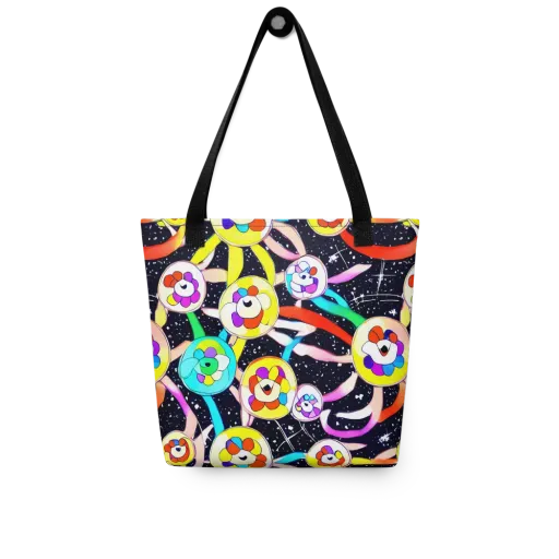 Cosmic Bloom Parade on a Tote Bag
