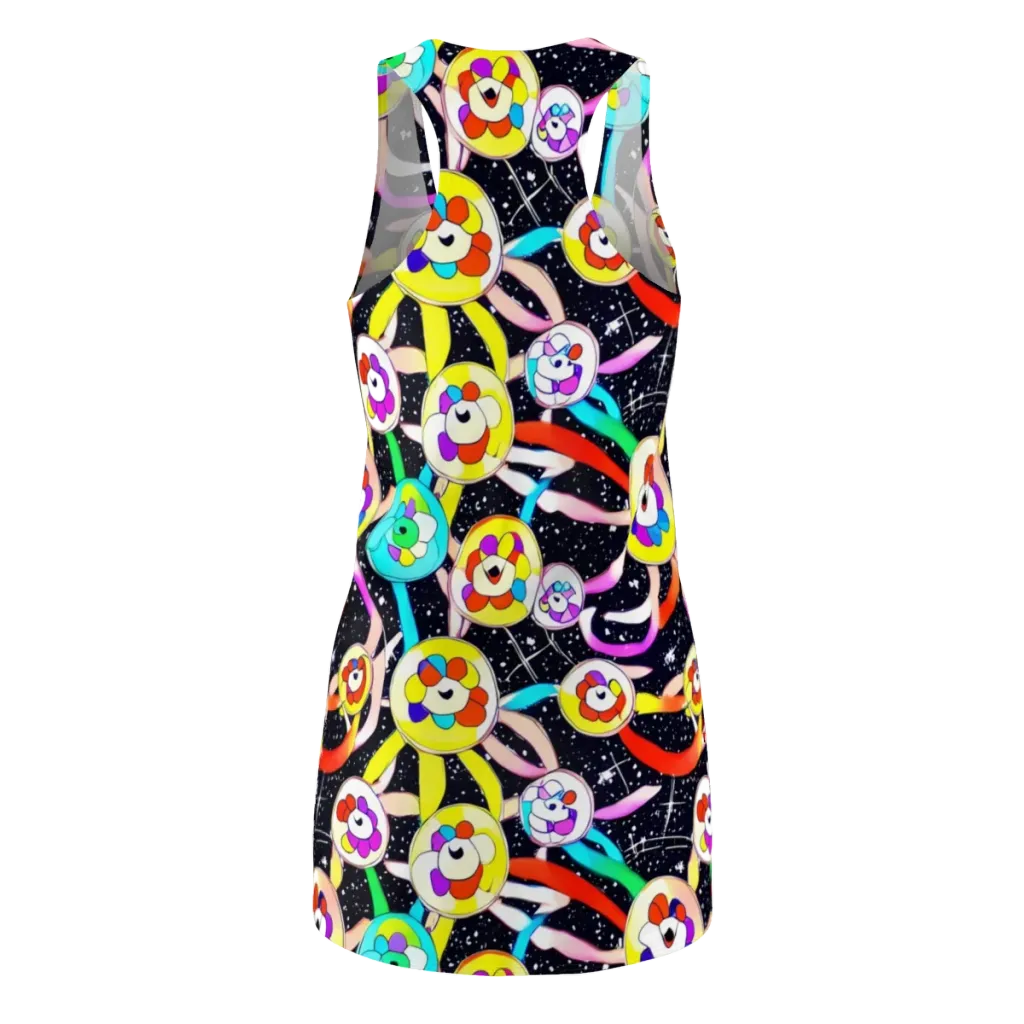 Cosmic Bloom Parade on Racerback Dress — Back