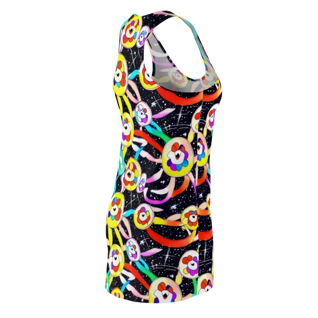 Cosmic Bloom Parade on Racerback Dress — Back Side