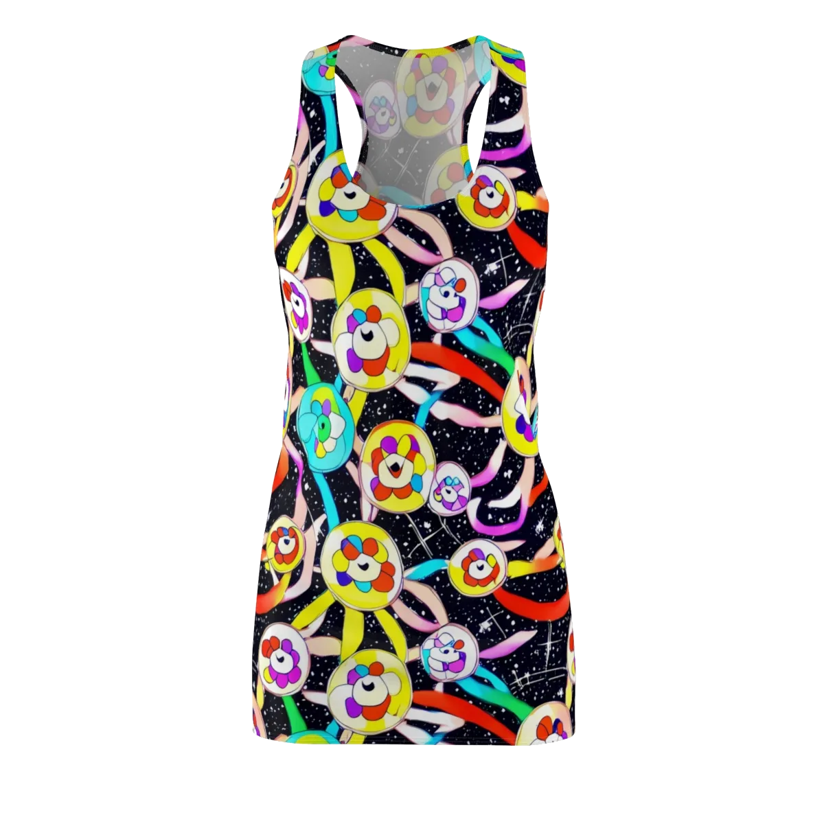 Cosmic Bloom Parade on Racerback Dress — Front