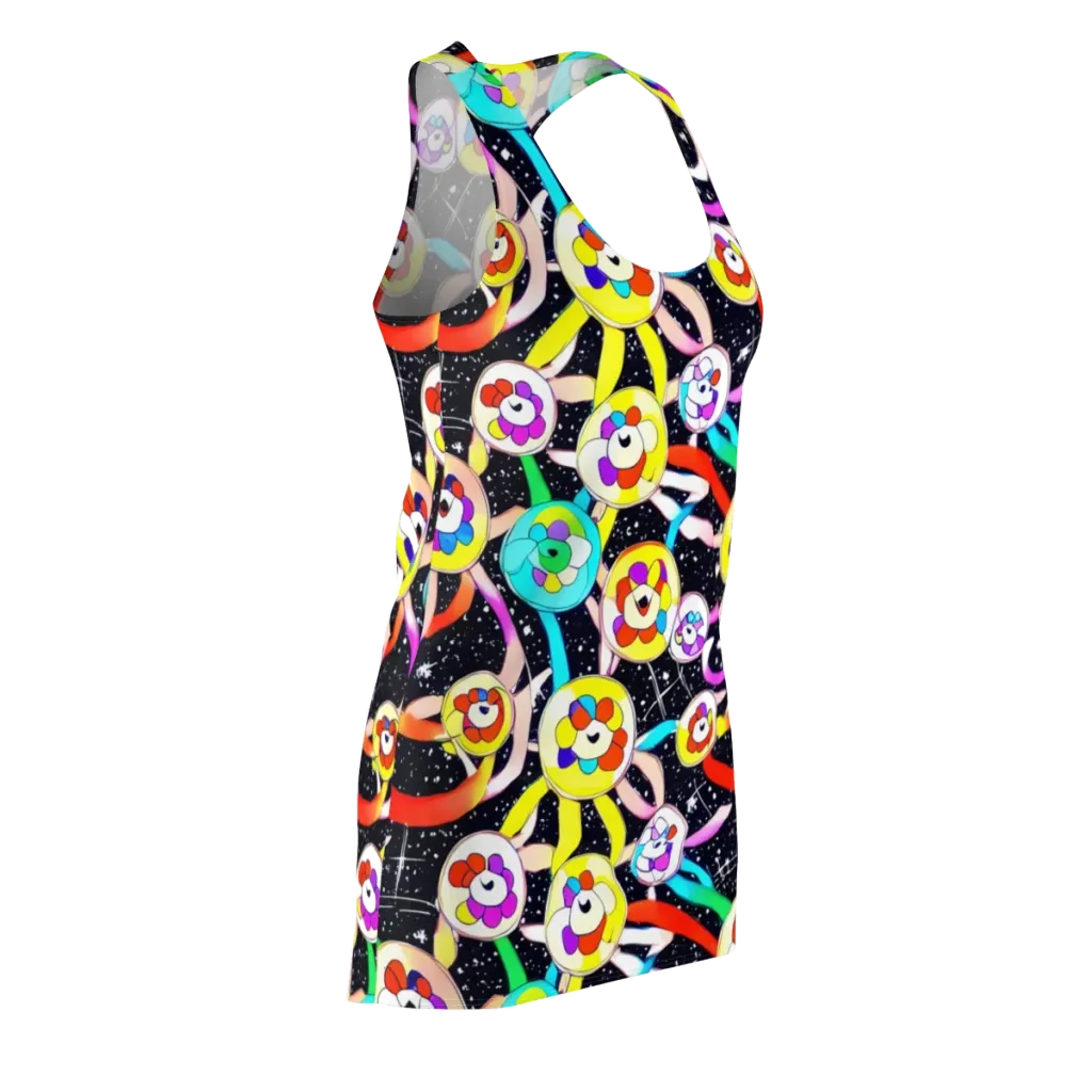 Cosmic Bloom Parade on Racerback Dress — Front Side