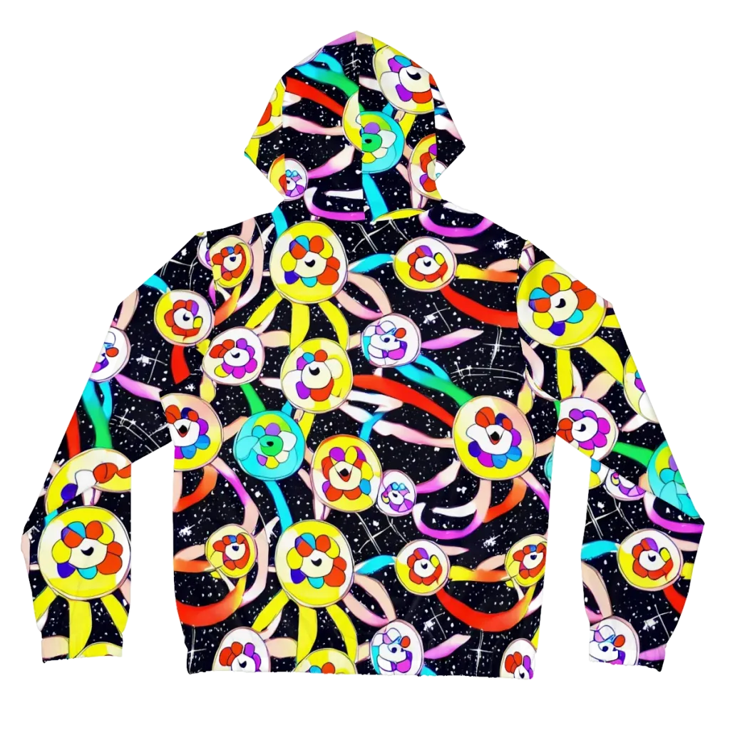 Cosmic Bloom Parade on Women's Full-Zip Hoodie — Back