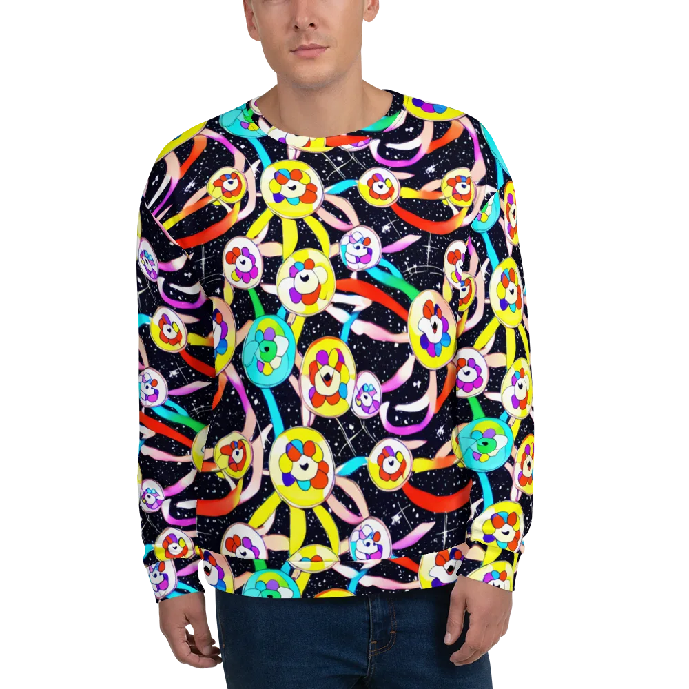 Cosmic Bloom Parade on Sweatshirt — Front