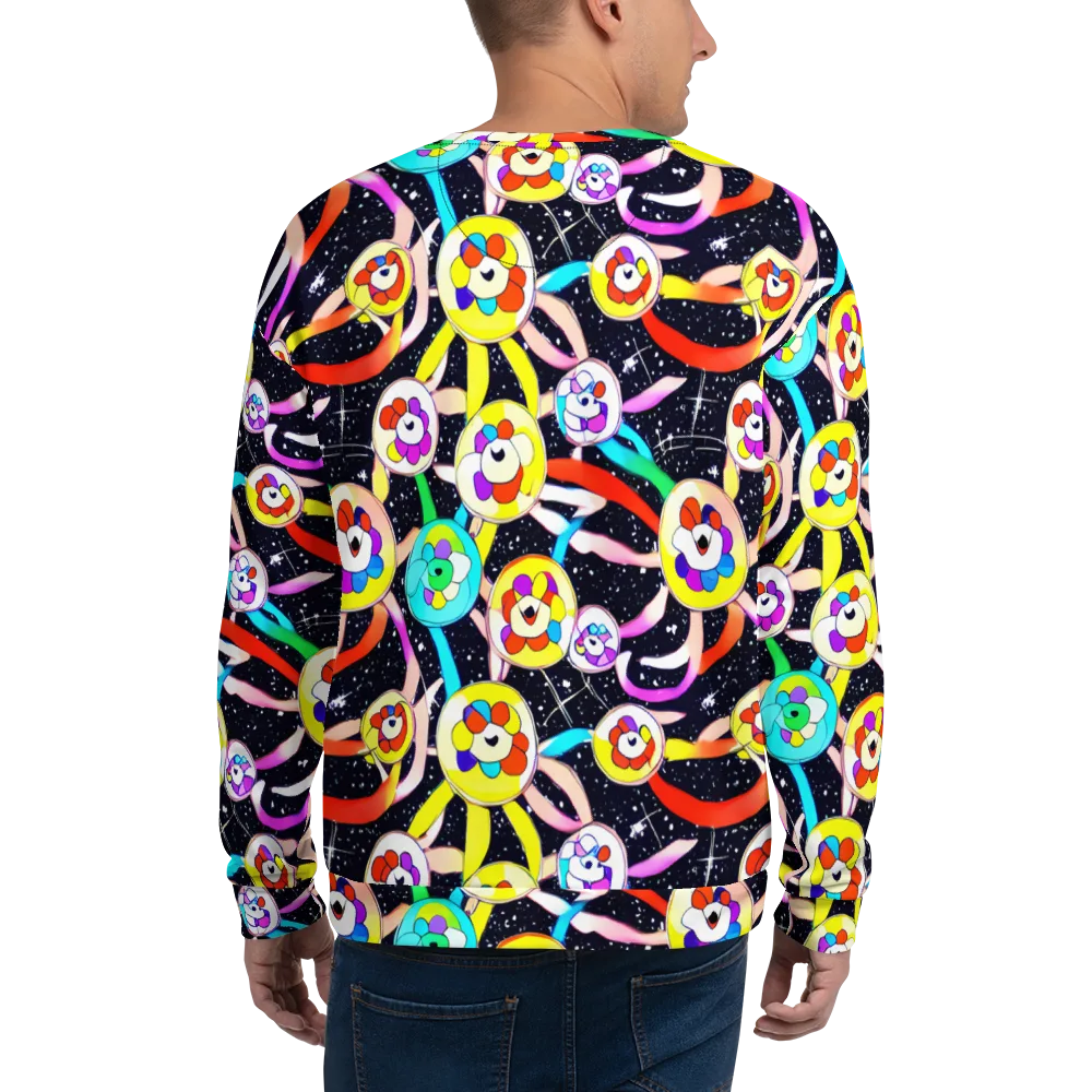 Cosmic Bloom Parade on Sweatshirt — Back