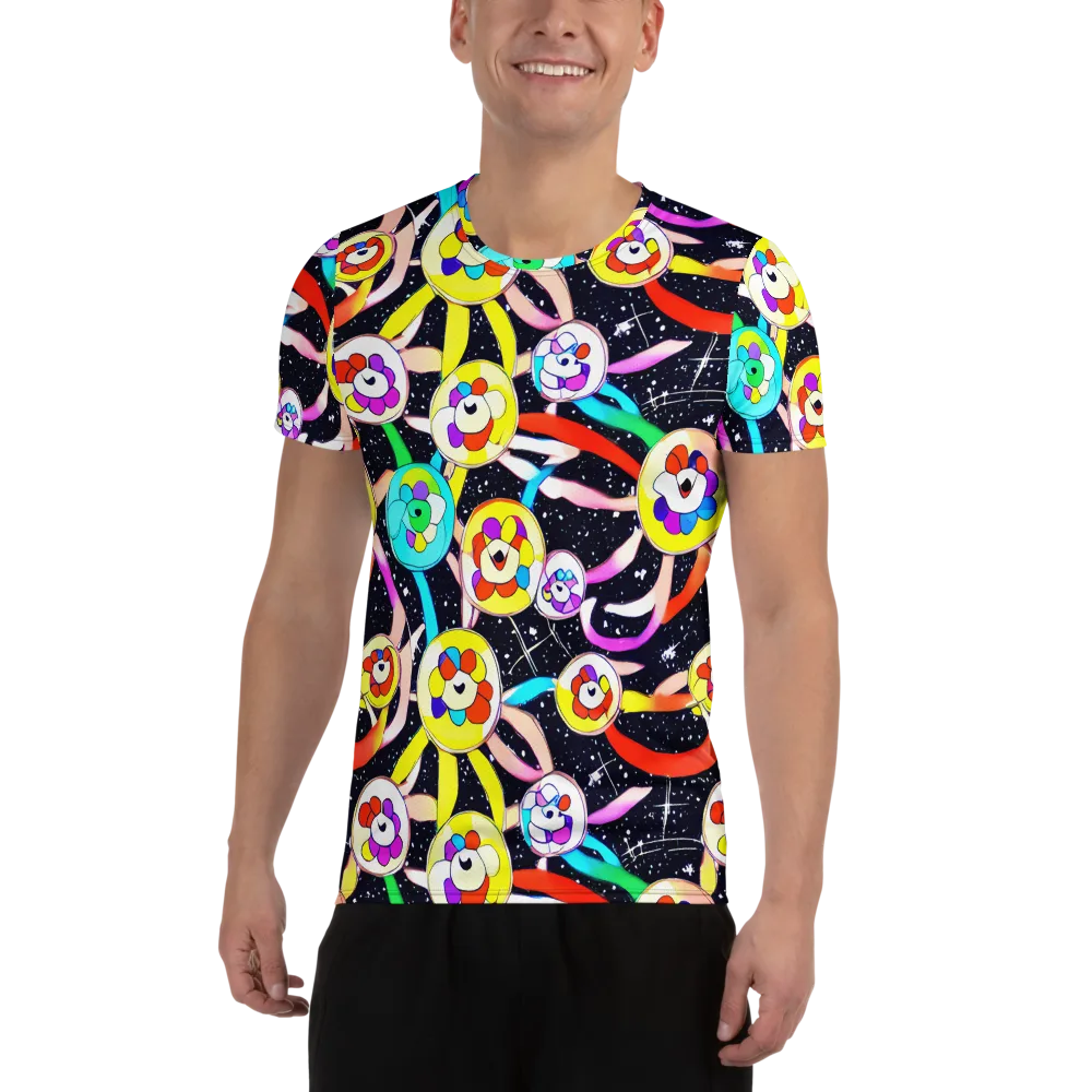 Cosmic Bloom Parade on Men's Athletic T-Shirt — Front
