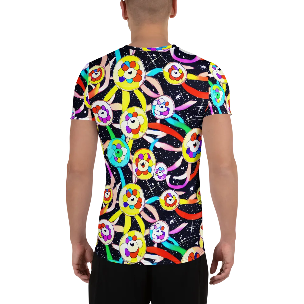 Cosmic Bloom Parade on Men's Athletic T-Shirt — Back