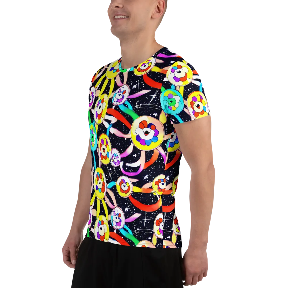 Cosmic Bloom Parade on Men's Athletic T-Shirt — Left