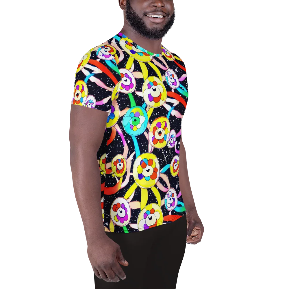 Cosmic Bloom Parade on Men's Athletic T-Shirt — Right