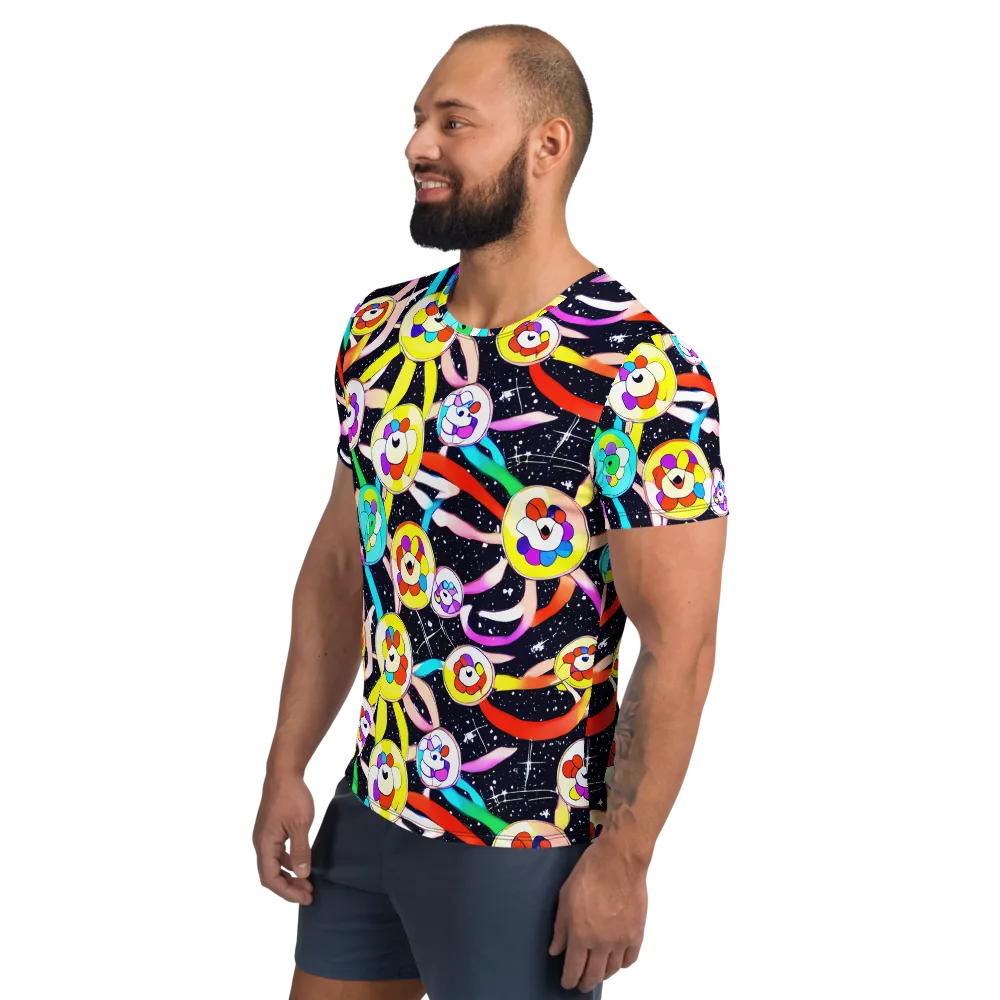 Cosmic Bloom Parade on Men's Athletic T-Shirt — Left