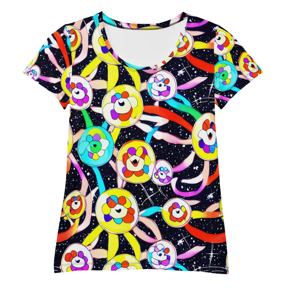 Cosmic Bloom Parade on Women's Athletic T-Shirt — Front