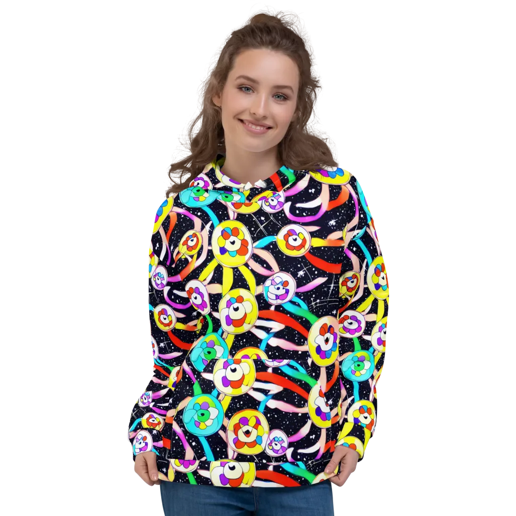 Cosmic Bloom Parade on Hoodie — Front