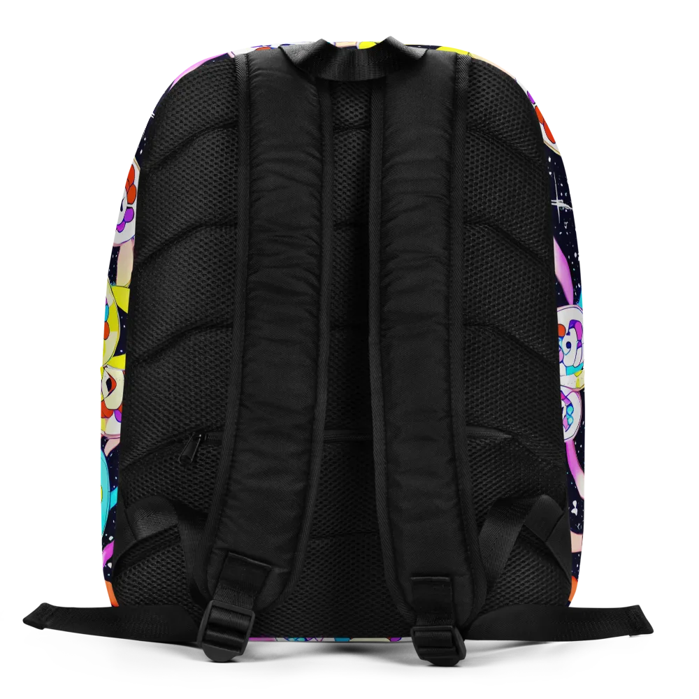 Cosmic Bloom Parade on Minimalist Backpack — Back
