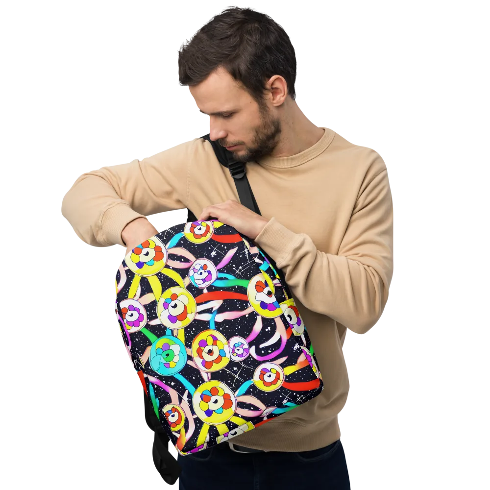 Cosmic Bloom Parade on Minimalist Backpack — Front
