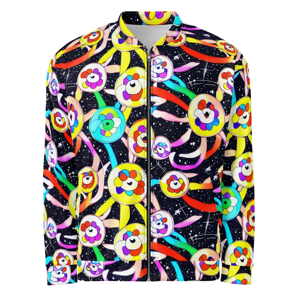 Cosmic Bloom Parade on Bomber Jacket — Front
