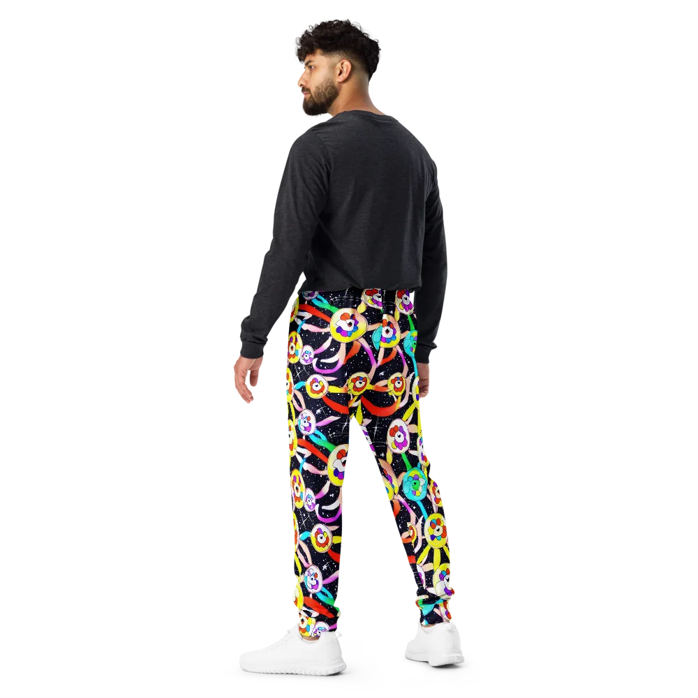 Cosmic Bloom Parade on Men's Joggers — Back
