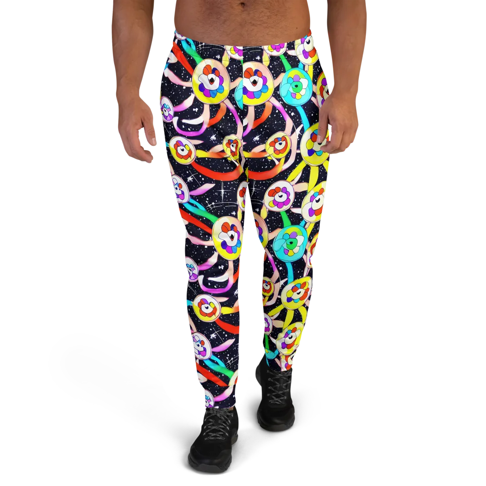 Cosmic Bloom Parade on Men's Joggers — Front