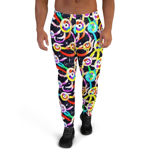 Cosmic Bloom Parade on a Men's Joggers