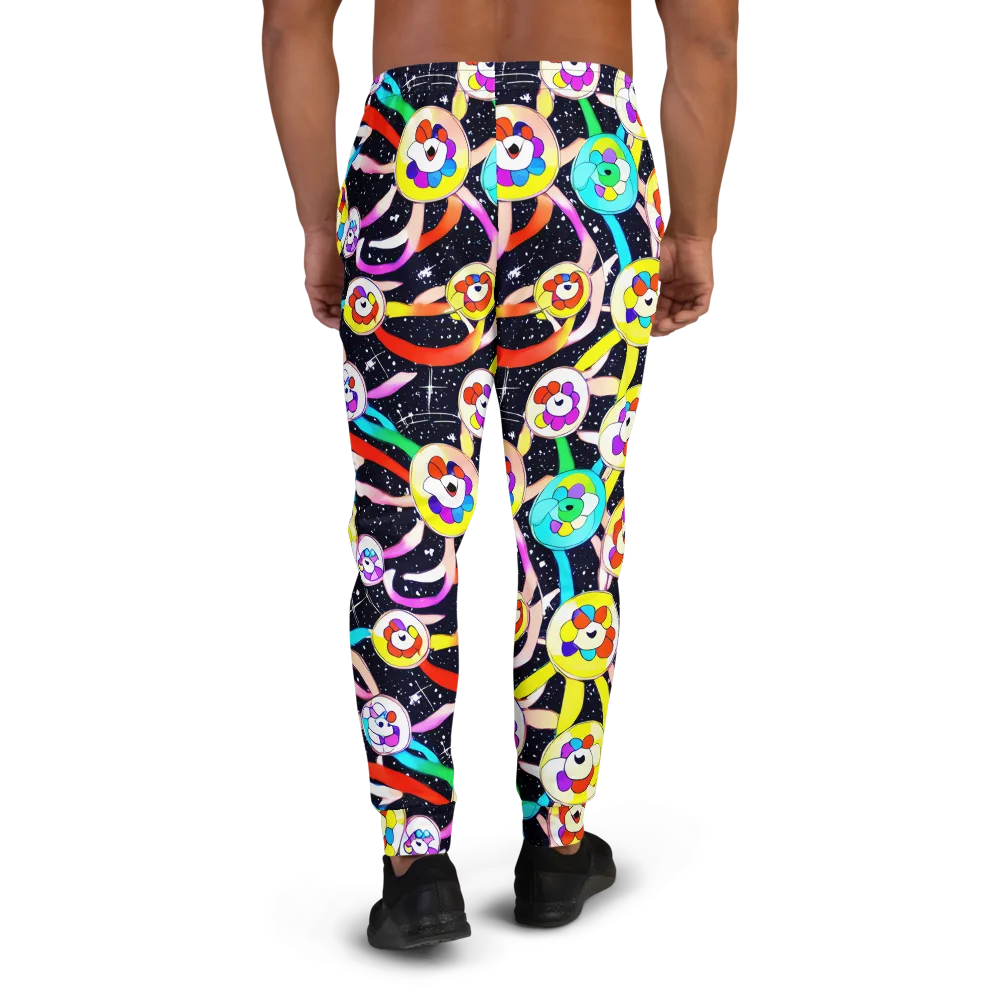 Cosmic Bloom Parade on Men's Joggers — Back