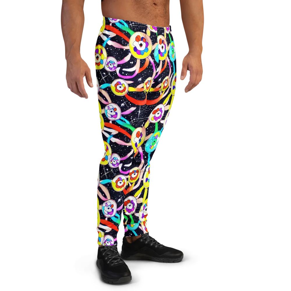 Cosmic Bloom Parade on Men's Joggers — Right