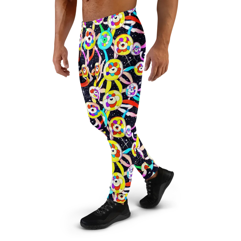 Cosmic Bloom Parade on Men's Joggers — Left