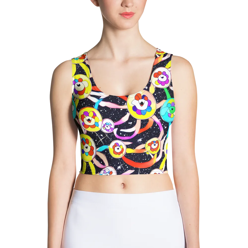 Cosmic Bloom Parade on Crop Top — Front