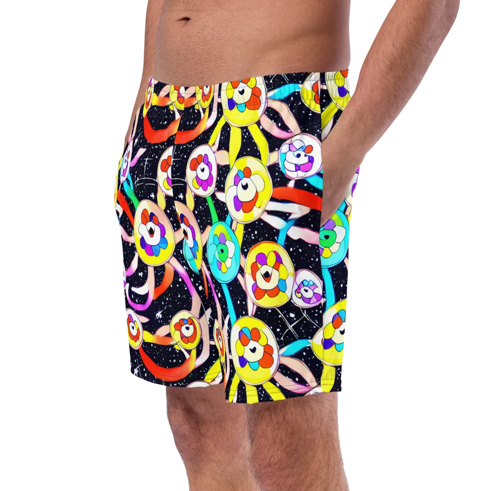 Cosmic Bloom Parade on Swim Trunks — Left Front