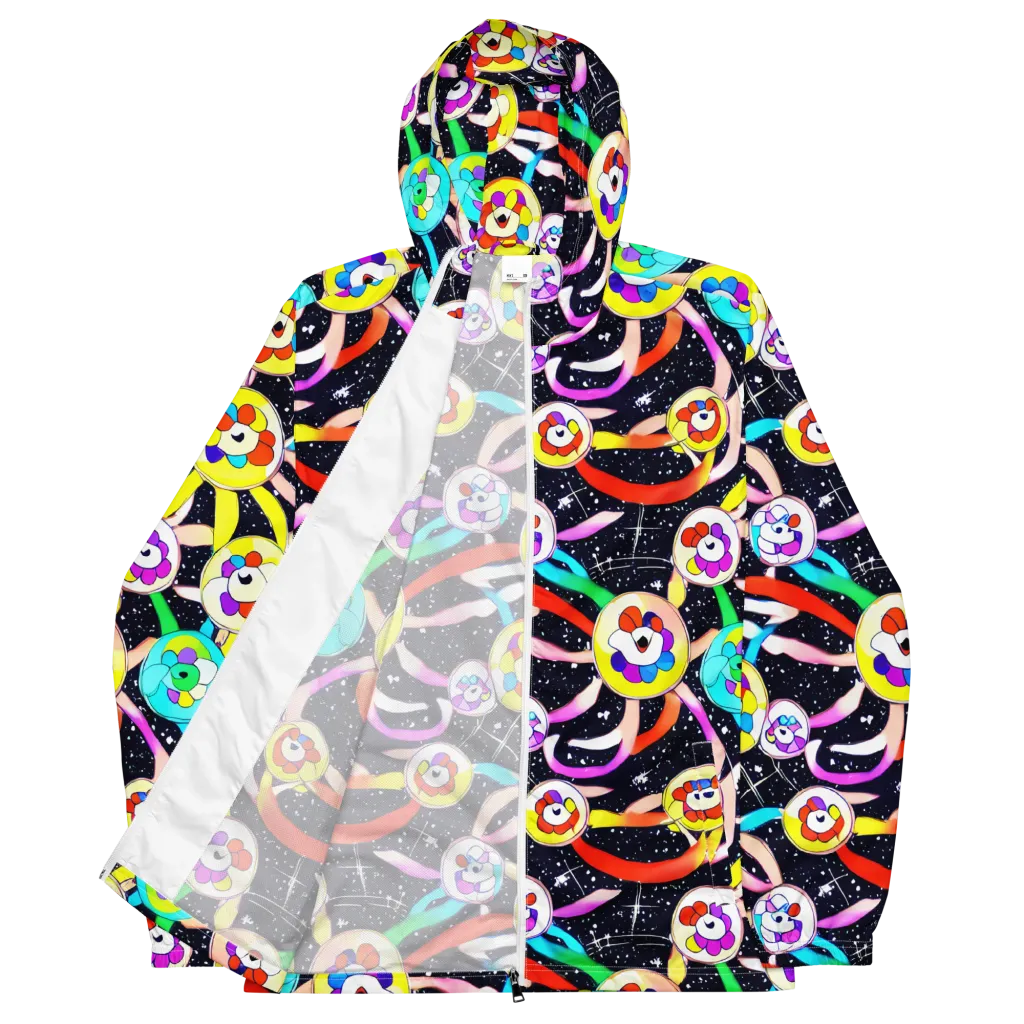 Cosmic Bloom Parade on Men's Windbreaker — Front