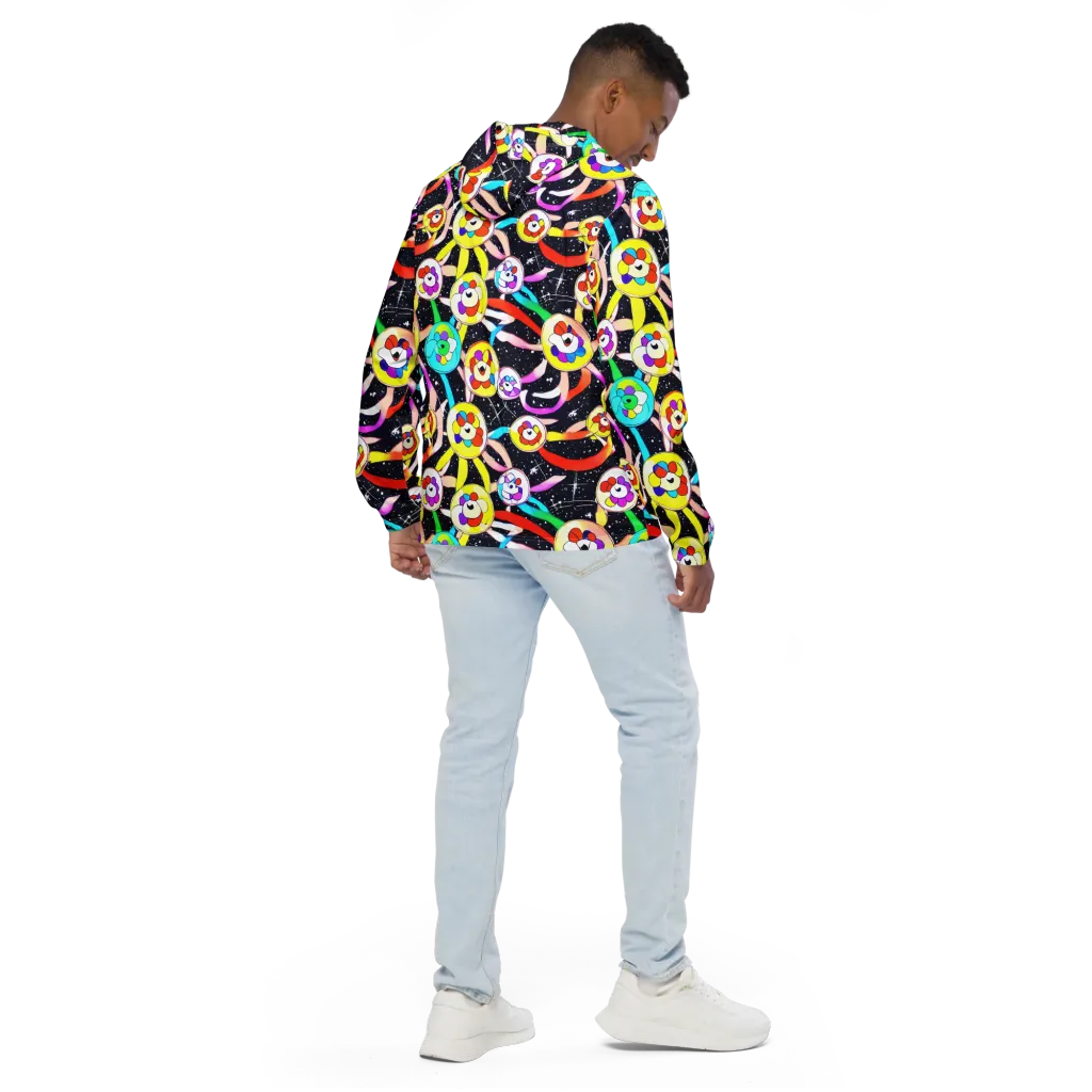 Cosmic Bloom Parade on Men's Windbreaker — Back