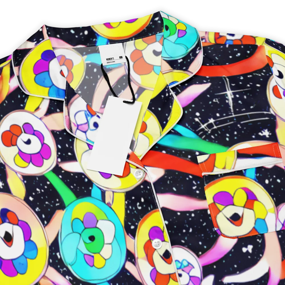 Cosmic Bloom Parade on Women's Short Sleeve Pajama Top — Product details
