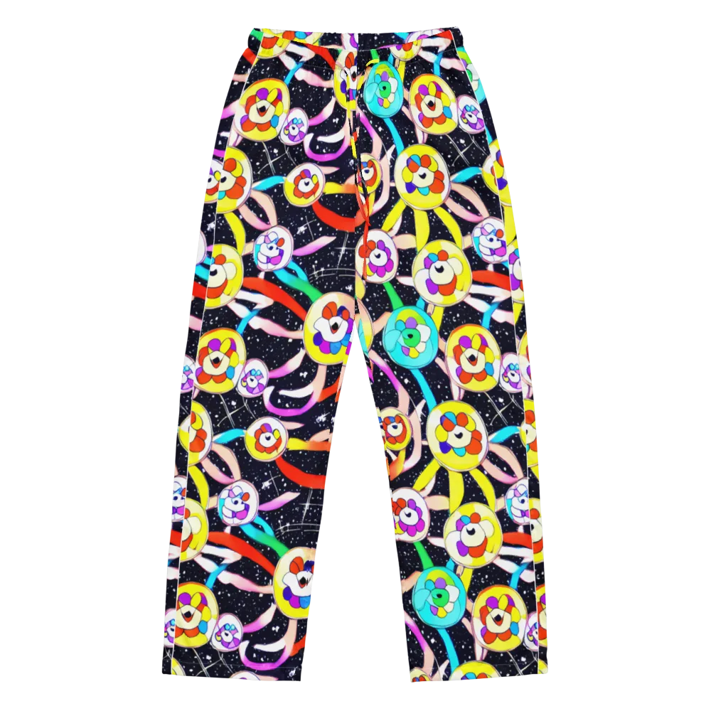 Cosmic Bloom Parade on Women's Pajama Pants — Front