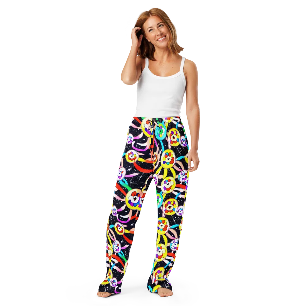 Cosmic Bloom Parade on Women's Pajama Pants — Front