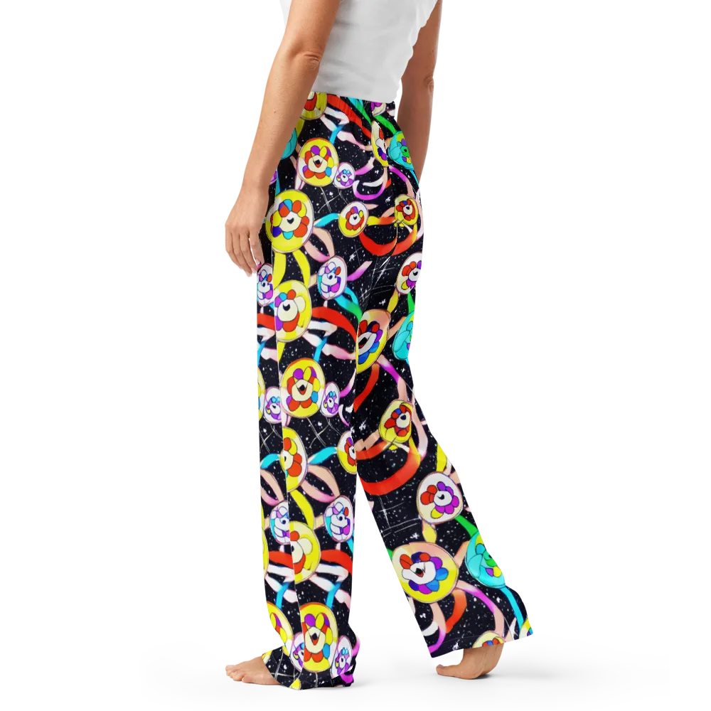 Cosmic Bloom Parade on Women's Pajama Pants — Left