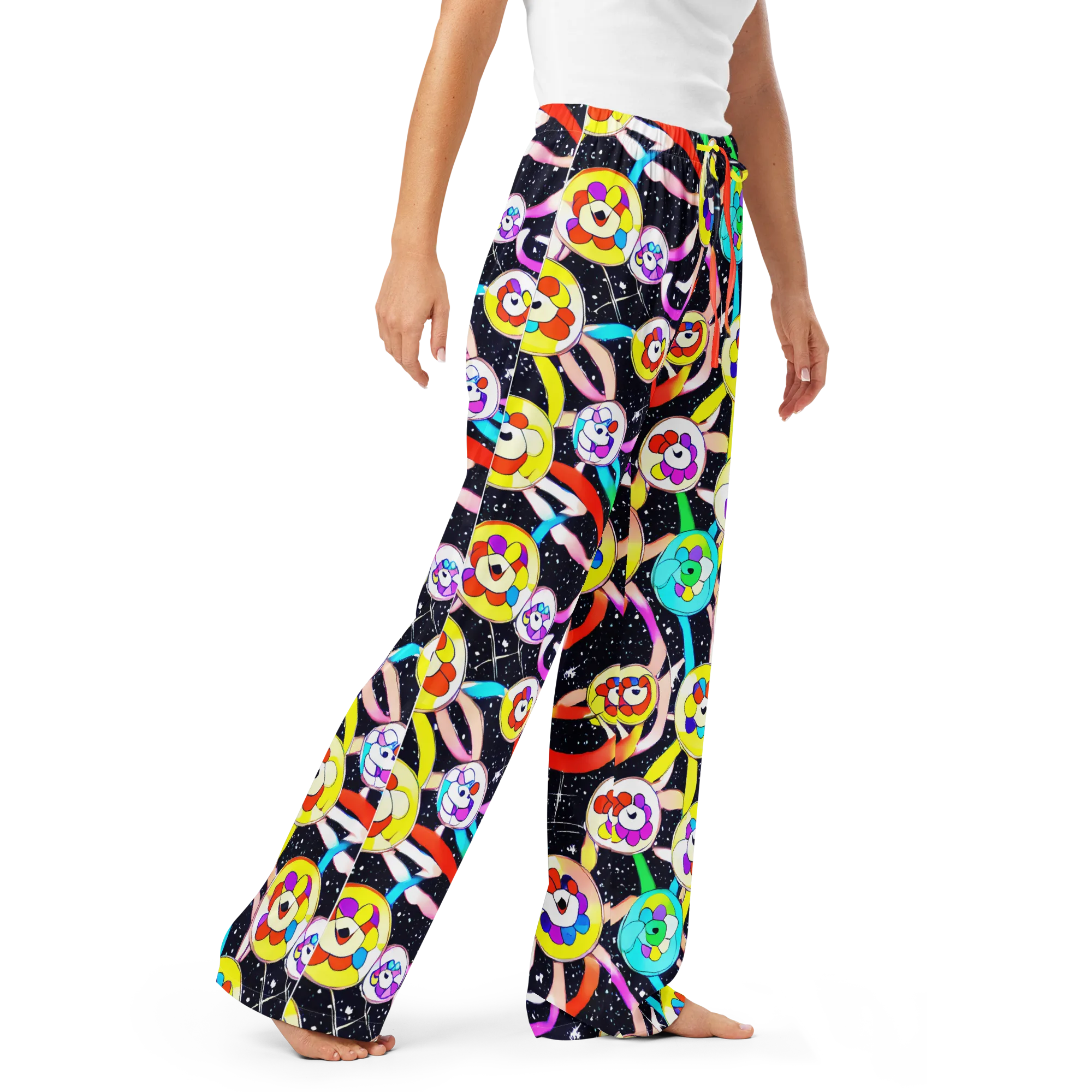 Cosmic Bloom Parade on Women's Pajama Pants — Right Front