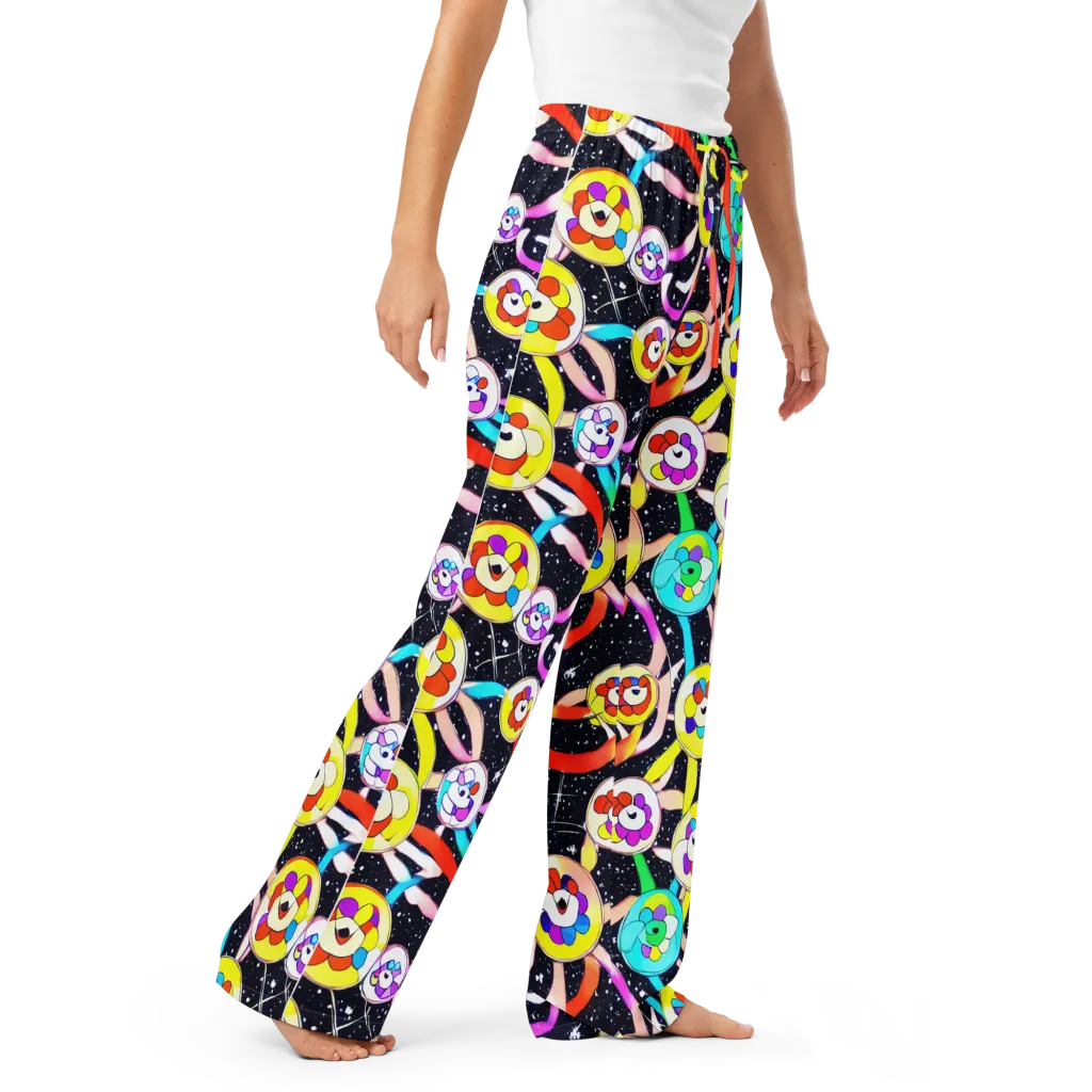 Cosmic Bloom Parade on Women's Pajama Pants — Right Front