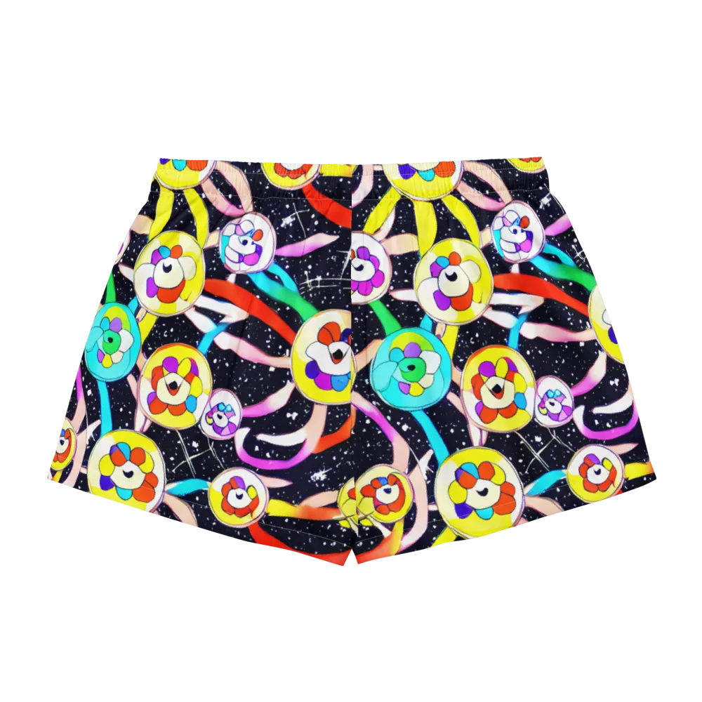Cosmic Bloom Parade on Women's Pajama Shorts — Back