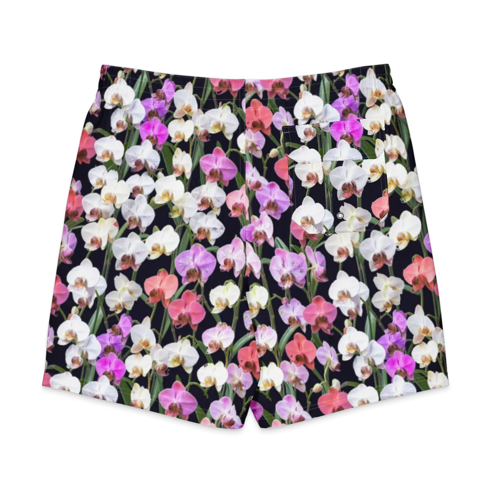 Velvet Phalaenopsis on Men's Board Shorts — Back