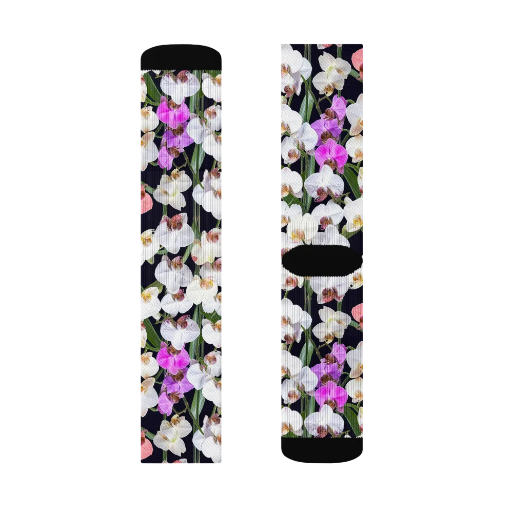 Velvet Phalaenopsis on Socks — Right Sock