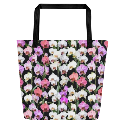 Velvet Phalaenopsis on a Large Tote Bag W/ Pocket