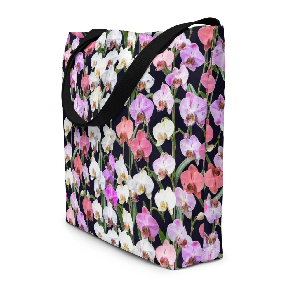 Velvet Phalaenopsis on Large Tote Bag W/ Pocket — Front