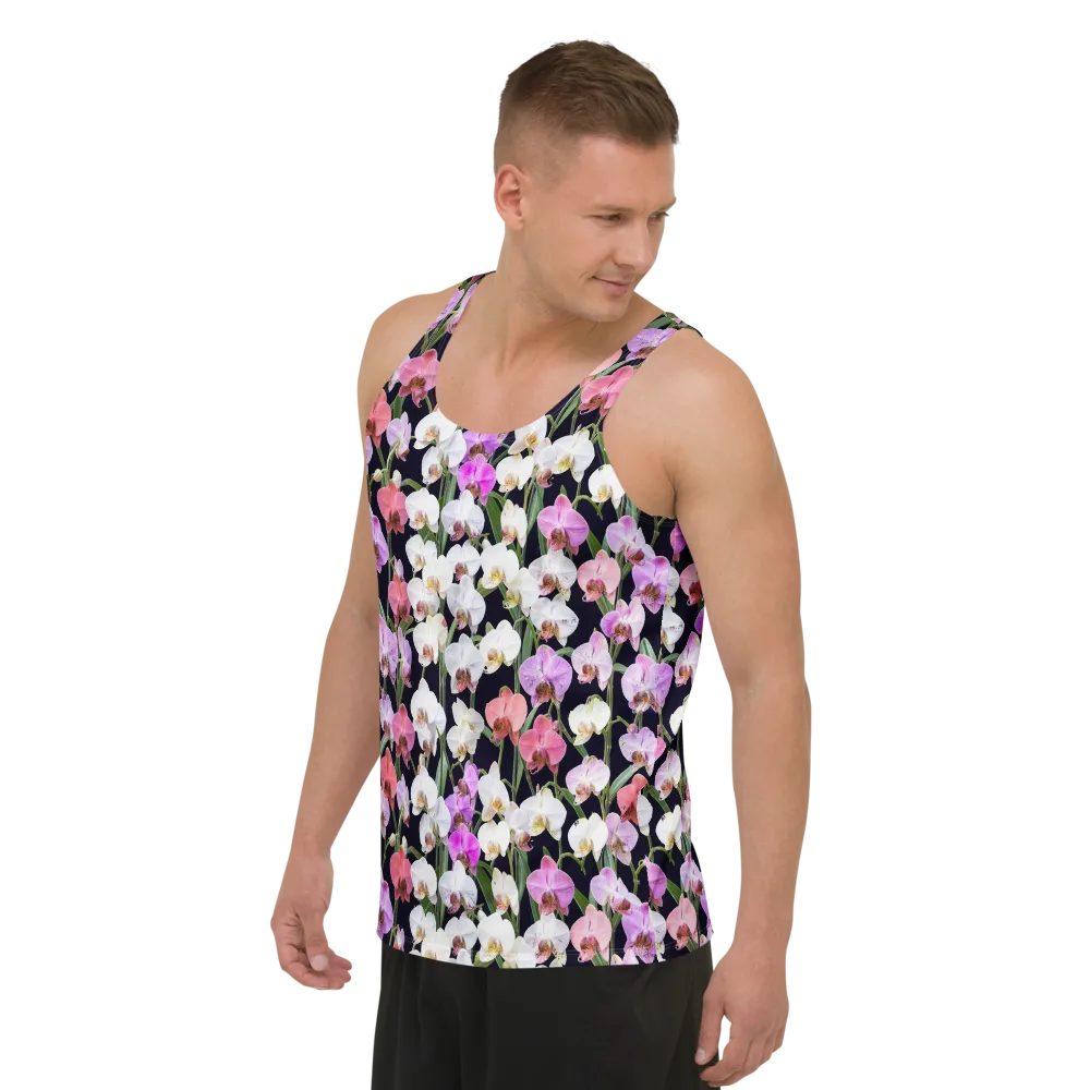 Velvet Phalaenopsis on Men's Tank Top — Left Front