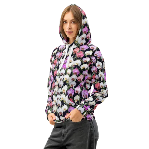Velvet Phalaenopsis on a Cotton Hoodie