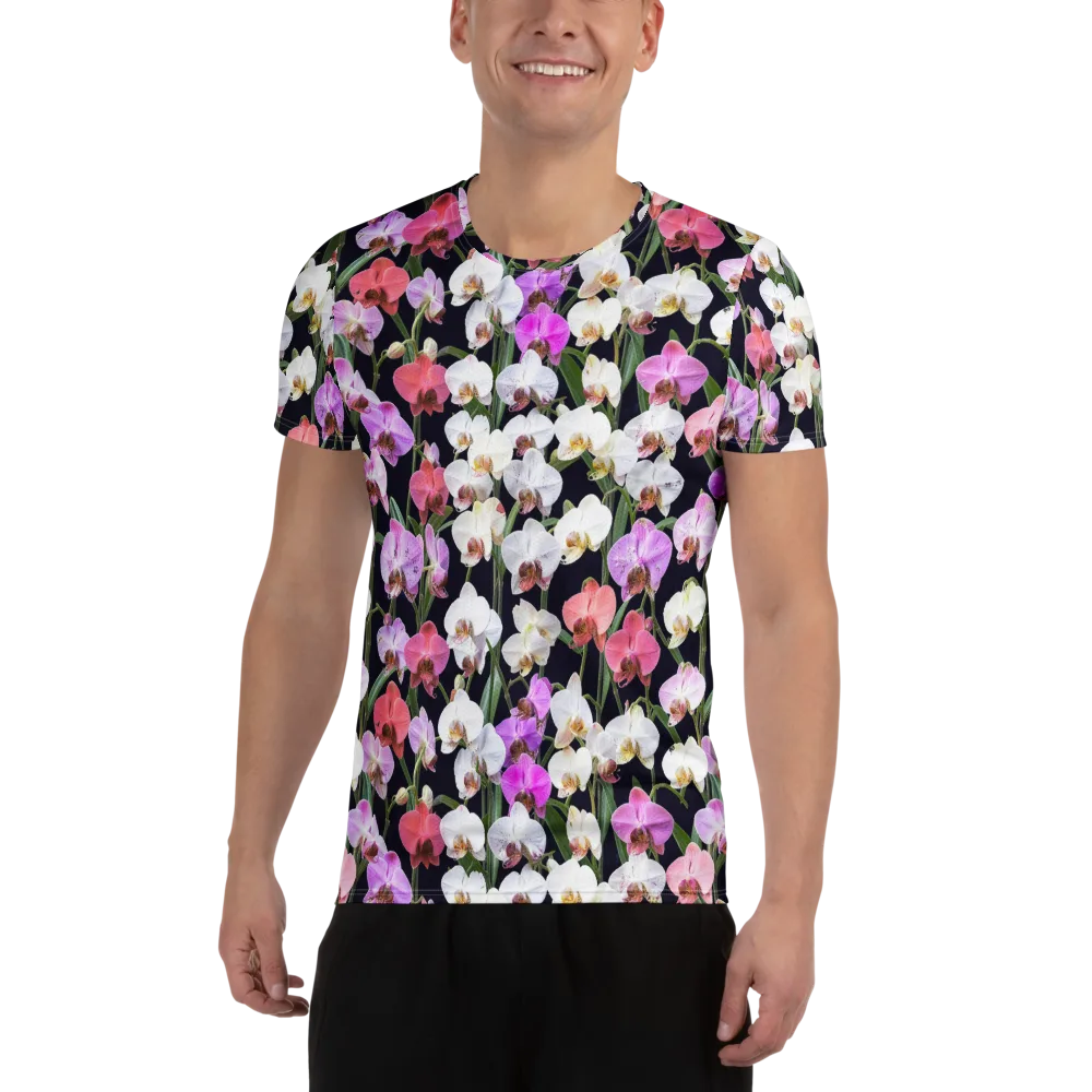Velvet Phalaenopsis on Men's Athletic T-Shirt — Front