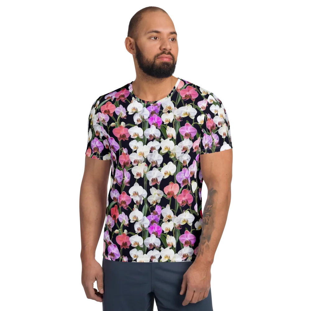 Velvet Phalaenopsis on Men's Athletic T-Shirt — Front