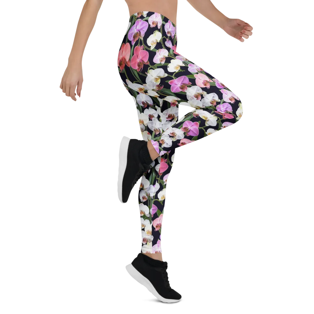 Velvet Phalaenopsis on Leggings — Right