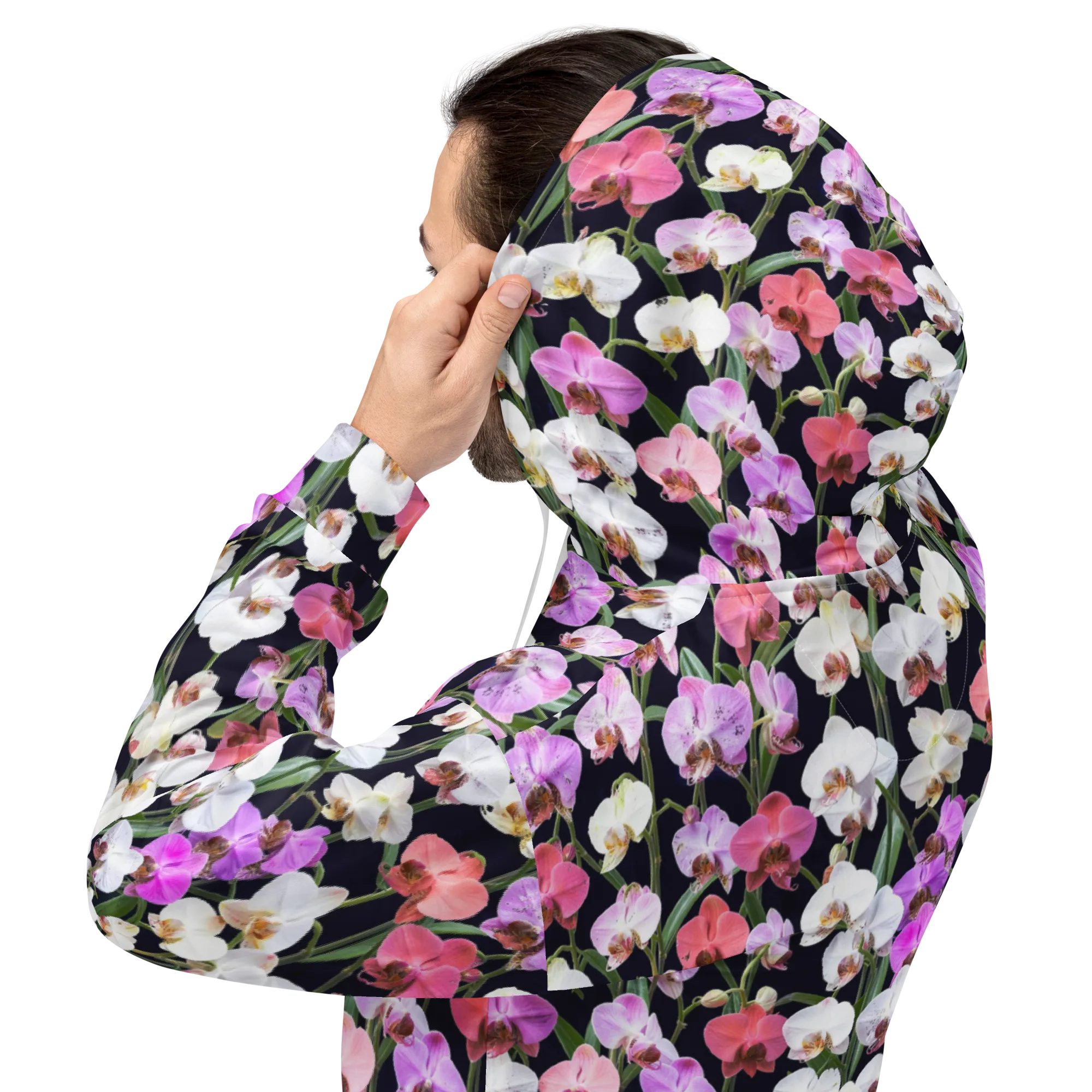 Velvet Phalaenopsis on Hoodie — Back