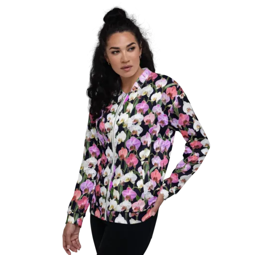 Velvet Phalaenopsis on a Bomber Jacket