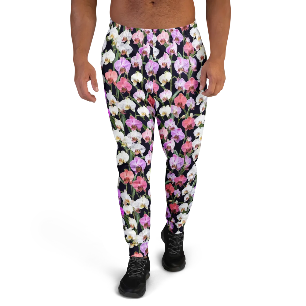 Velvet Phalaenopsis on Men's Joggers — Front