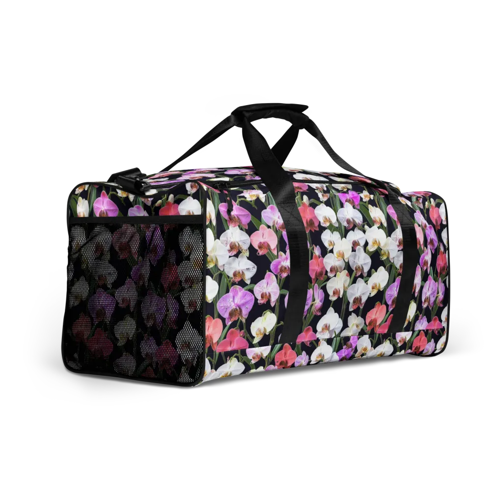 Velvet Phalaenopsis on Duffle Bag — Right Front
